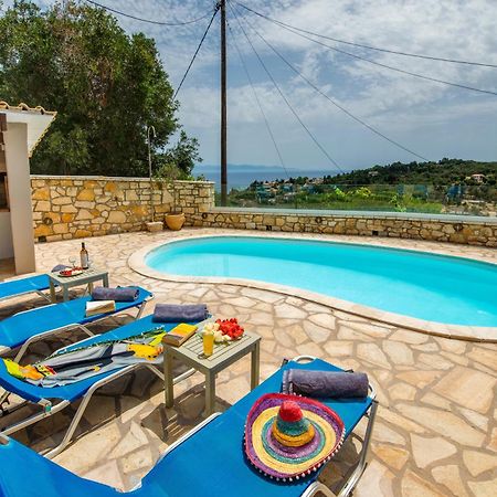 Loggos Seaview Cottage With Private Pool By Konnect Longos  Bagian luar foto